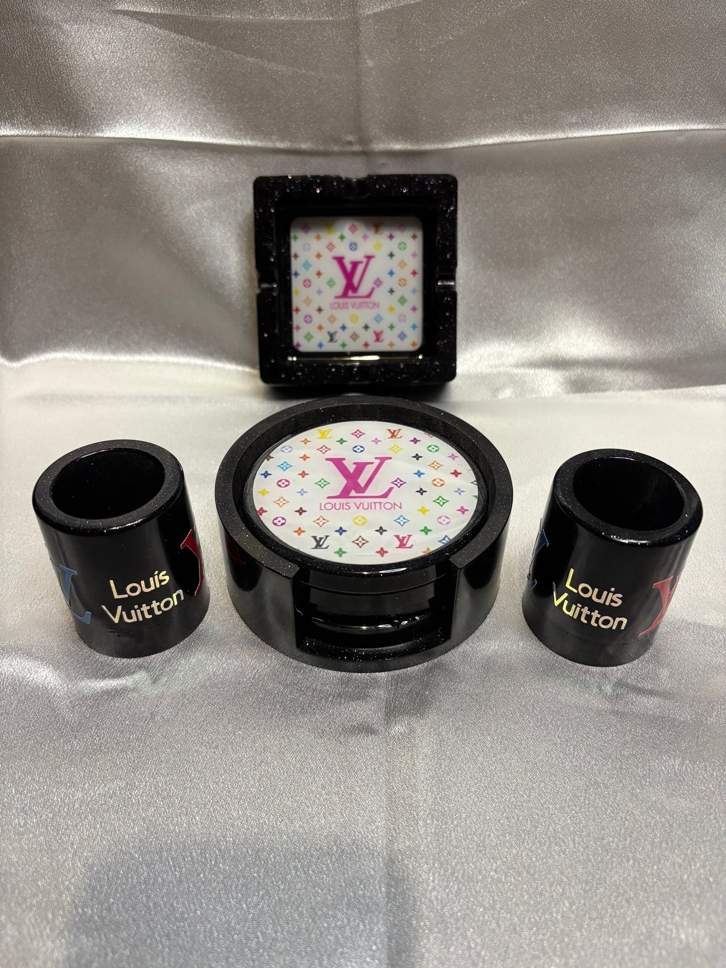 Resin Coaster Set with matching shot glasses